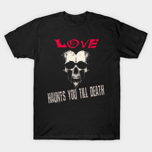 Hauntingly Sweet: A Creepy Grunge Skull Heart T-Shirt by MetalByte